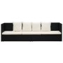 Sofá de jardín con cojines ratán sintético negro de vidaXL, Tumbonas - Ref: Foro24-49391, Precio: 259,46 €, Descuento: %