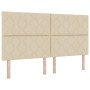 Estructura de cama con cabecera Crema 180 x 200 cm tela