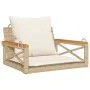 Banco columpio con cojines ratán sintético beige 63x62x40 cm by vidaXL, garden benches - Ref: Foro24-368175, Price: 86,96 €, ...