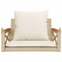 Banco columpio con cojines ratán sintético beige 63x62x40 cm by vidaXL, garden benches - Ref: Foro24-368175, Price: 86,96 €, ...