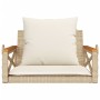 Banco columpio con cojines ratán sintético beige 63x62x40 cm by vidaXL, garden benches - Ref: Foro24-368175, Price: 88,67 €, ...