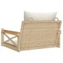 Banco columpio con cojines ratán sintético beige 63x62x40 cm by vidaXL, garden benches - Ref: Foro24-368175, Price: 86,96 €, ...