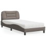 Bett mit taupegrauer Stoffmatratze 80x200 cm von vidaXL, Betten und Lattenroste - Ref: Foro24-3208496, Preis: 277,28 €, Rabat...