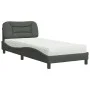 Cama con colchón tela gris oscuro 90x200 cm de vidaXL, Camas y somieres - Ref: Foro24-3208507, Precio: 288,98 €, Descuento: %