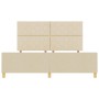 Estructura de cama con cabecera Crema 180 x 200 cm tela