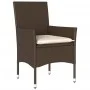 Juego de comedor de jardín 7 pzas con cojines ratán PE marrón by vidaXL, Garden sets - Ref: Foro24-3278553, Price: 559,10 €, ...