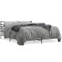 Estructura cama madera ingeniería metal gris Sonoma 160x200 cm de vidaXL, Camas y somieres - Ref: Foro24-3280055, Precio: 149...