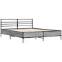 Estructura cama madera ingeniería metal gris Sonoma 160x200 cm de vidaXL, Camas y somieres - Ref: Foro24-3280055, Precio: 149...