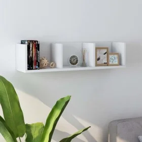 CD-Wandregal aus weißem Sperrholz, 75 x 18 x 18 cm von vidaXL, Regale und Regale - Ref: Foro24-801310, Preis: 28,21 €, Rabatt: %