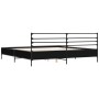 Bettgestell aus Holzwerkstoff und schwarzem Metall, 200 x 200 cm von vidaXL, Betten und Lattenroste - Ref: Foro24-3280062, Pr...