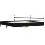 Estructura de cama madera de ingeniería y metal negro 200x200cm de vidaXL, Camas y somieres - Ref: Foro24-3280062, Precio: 15...