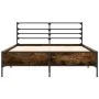 Estructura cama madera ingeniería metal roble ahumado 120x190cm de vidaXL, Camas y somieres - Ref: Foro24-3280069, Precio: 12...