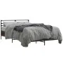 Oak brown metal engineered wood bed frame 140x190 cm by vidaXL, Beds and slatted bases - Ref: Foro24-3280081, Price: 138,33 €...