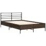 Oak brown metal engineered wood bed frame 140x190 cm by vidaXL, Beds and slatted bases - Ref: Foro24-3280081, Price: 138,33 €...