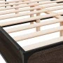 Oak brown metal engineered wood bed frame 140x190 cm by vidaXL, Beds and slatted bases - Ref: Foro24-3280081, Price: 138,33 €...