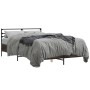 Estructura cama madera ingeniería metal marrón roble 135x190 cm de vidaXL, Camas y somieres - Ref: Foro24-3280076, Precio: 13...