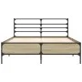Estructura cama madera ingeniería metal roble Sonoma 140x200 cm de vidaXL, Camas y somieres - Ref: Foro24-3280043, Precio: 13...