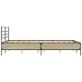 Estructura cama madera ingeniería metal roble Sonoma 140x200 cm de vidaXL, Camas y somieres - Ref: Foro24-3280043, Precio: 13...