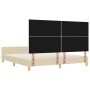 Estructura de cama con cabecera Crema 180 x 200 cm tela