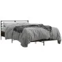 Engineered wood bed frame metal smoked oak 135x190cm by vidaXL, Beds and slatted bases - Ref: Foro24-3280074, Price: 132,11 €...