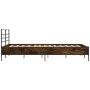 Engineered wood bed frame metal smoked oak 135x190cm by vidaXL, Beds and slatted bases - Ref: Foro24-3280074, Price: 132,11 €...