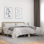 Estructura cama madera ingeniería metal roble Sonoma 200x200 cm de vidaXL, Camas y somieres - Ref: Foro24-3280083, Precio: 16...