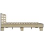 Estructura cama madera ingeniería metal roble Sonoma 200x200 cm de vidaXL, Camas y somieres - Ref: Foro24-3280083, Precio: 16...