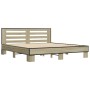 Estructura cama madera ingeniería metal roble Sonoma 180x200 cm de vidaXL, Camas y somieres - Ref: Foro24-3280088, Precio: 15...
