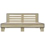 Estructura cama madera ingeniería metal roble Sonoma 180x200 cm de vidaXL, Camas y somieres - Ref: Foro24-3280088, Precio: 15...