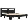Engineered wood and black metal bed frame 150x200cm by vidaXL, Beds and slatted bases - Ref: Foro24-3280097, Price: 149,35 €,...