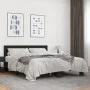 Engineered wood and black metal bed frame 150x200cm by vidaXL, Beds and slatted bases - Ref: Foro24-3280097, Price: 149,35 €,...