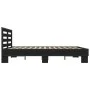 Engineered wood and black metal bed frame 150x200cm by vidaXL, Beds and slatted bases - Ref: Foro24-3280097, Price: 149,35 €,...