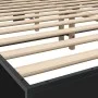 Engineered wood and black metal bed frame 150x200cm by vidaXL, Beds and slatted bases - Ref: Foro24-3280097, Price: 149,35 €,...