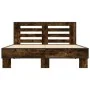 Engineered wood bed frame metal smoked oak 140x200cm by vidaXL, Beds and slatted bases - Ref: Foro24-3280104, Price: 147,33 €...