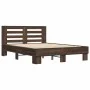 Engineered wood bed frame oak brown metal 140x200 cm by vidaXL, Beds and slatted bases - Ref: Foro24-3280106, Price: 147,17 €...