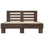 Bettgestell aus Holzwerkstoff, Eiche, braunes Metall, 140 x 200 cm von vidaXL, Betten und Lattenroste - Ref: Foro24-3280106, ...