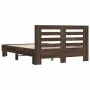 Engineered wood bed frame oak brown metal 140x200 cm by vidaXL, Beds and slatted bases - Ref: Foro24-3280106, Price: 147,17 €...
