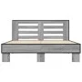 Sonoma gray metal engineered wood bed frame 120x200 cm by vidaXL, Beds and slatted bases - Ref: Foro24-3280110, Price: 143,75...