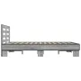 Sonoma gray metal engineered wood bed frame 120x200 cm by vidaXL, Beds and slatted bases - Ref: Foro24-3280110, Price: 143,75...