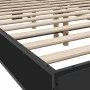 Engineered wood and black metal bed frame 140x190cm by vidaXL, Beds and slatted bases - Ref: Foro24-3280112, Price: 143,95 €,...
