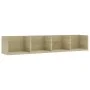 Oak plywood wall-mounted CD shelf 100x18x18 cm by vidaXL, Shelves and shelves - Ref: Foro24-801322, Price: 37,21 €, Discount: %