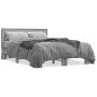 Estructura cama madera ingeniería metal gris Sonoma 135x190 cm de vidaXL, Camas y somieres - Ref: Foro24-3280125, Precio: 144...