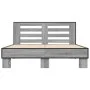 Estructura cama madera ingeniería metal gris Sonoma 135x190 cm de vidaXL, Camas y somieres - Ref: Foro24-3280125, Precio: 144...