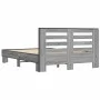 Estructura cama madera ingeniería metal gris Sonoma 135x190 cm de vidaXL, Camas y somieres - Ref: Foro24-3280125, Precio: 144...