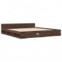 Cama con cajones madera ingeniería marrón roble 200x200 cm de vidaXL, Camas y somieres - Ref: Foro24-3280726, Precio: 226,57 €