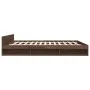 Oak brown engineered wood bed with drawers 200x200 cm by vidaXL, Beds and slatted bases - Ref: Foro24-3280726, Price: 215,80 ...