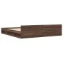 Oak brown engineered wood bed with drawers 200x200 cm by vidaXL, Beds and slatted bases - Ref: Foro24-3280726, Price: 215,80 ...