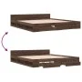 Oak brown engineered wood bed with drawers 200x200 cm by vidaXL, Beds and slatted bases - Ref: Foro24-3280726, Price: 215,80 ...