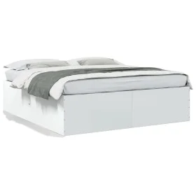 Estructura de cama madera de ingeniería blanca 200x200 cm de vidaXL, Camas y somieres - Ref: Foro24-3280895, Precio: 163,19 €...