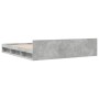 Concrete gray engineered wood bed with drawers 180x200 cm by vidaXL, Beds and slatted bases - Ref: Foro24-3280730, Price: 180...